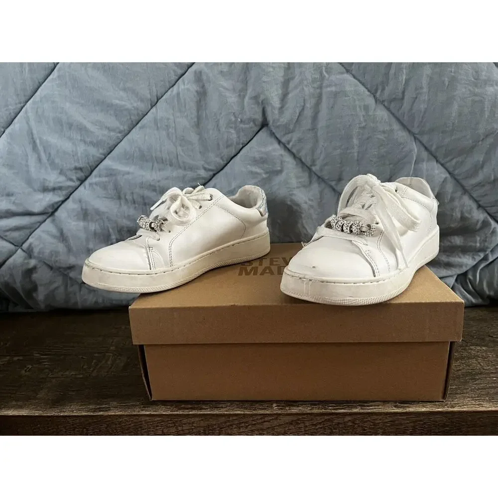 Steve Madden White Jisla Tennis Shoes Girls size 1
